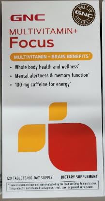 GNC Multivitamin+ Focus + Brain Benefits* 120 Count (Pack of 1)
