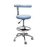 LIMKOMES Rolling Stool with Removable Footrest Lab