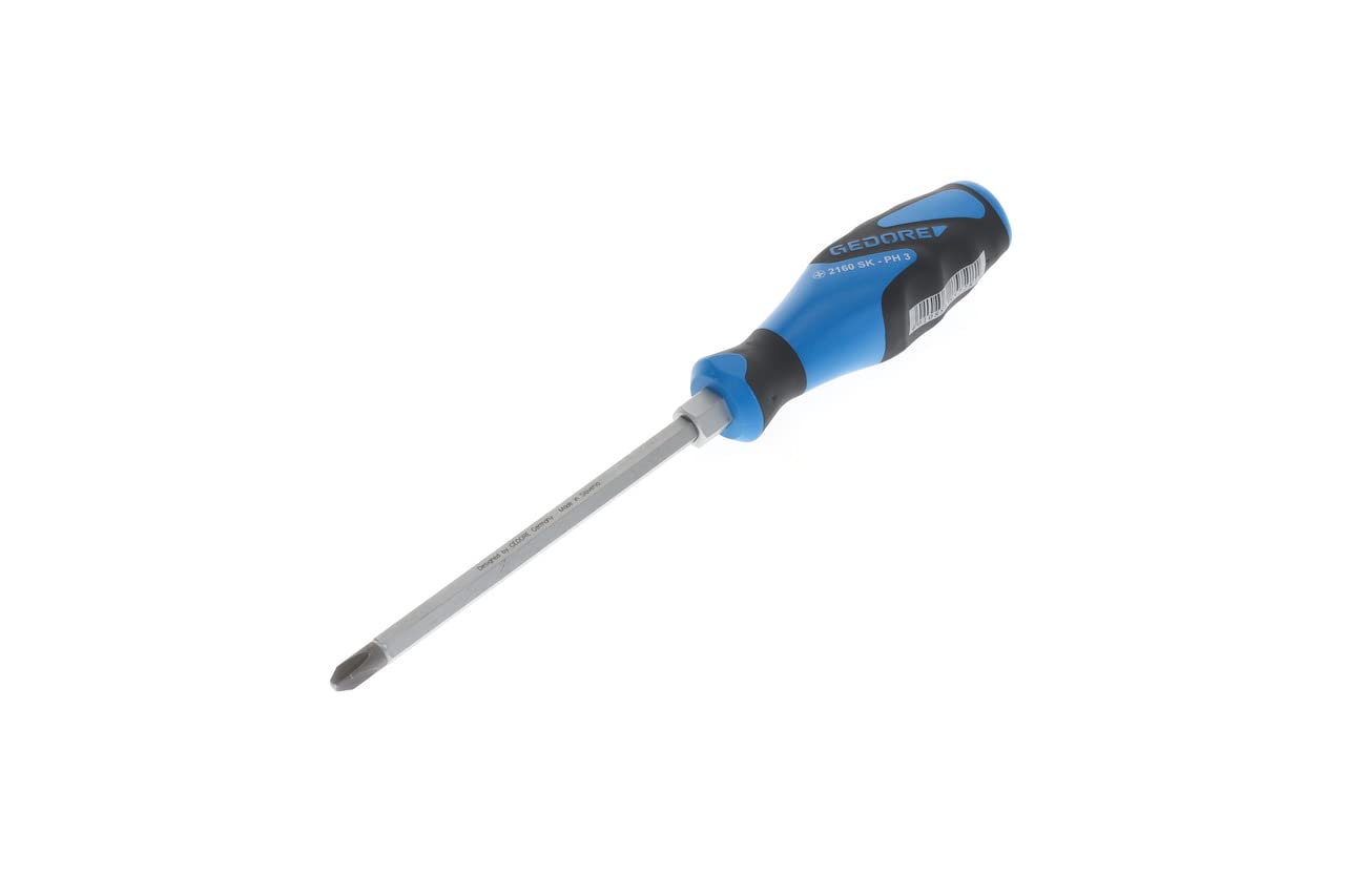 GEDORE Screwdriver Phillips PH0 with striking cap, Screwdriver, 3-component handle, length 270 mm, Tool, 2160SK PH 3