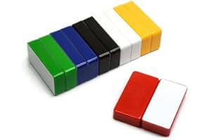 CMS Magnetics - (12-Pack Dominos Multi-Color) Colorful Super Strong Ceramic Domino Magnets for Dry Erase Whiteboards, Bulletins, Refrigerator, Office, Kitchen, School, Classroom