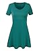 Made By Johnny MBJ WT769 Womens V Neck Trapeze Tunic XL Jade