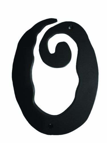 Atlas Homewares SCN0L-BL 5.5-Inch Large Scroll House Number-0, Matte Black
