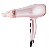 Lee Stafford Hair Dryer / Blow Dryer 1875W - Professional CoCo LoCo Dryers: Quiet Lightweight with Coconut Oil Infused Grille for Healthy Hair - 2 Speed 3 Heat Settings - Pink & Rose Gold