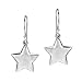 Simply Adorable Lucky Stars .925 Sterling Silver Dangle Earrings, 0.51x0.98 inch | Thanksgiving Earrings | Star Earrings