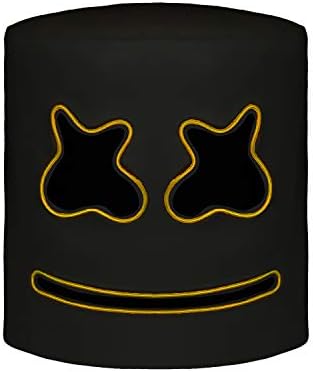 Waylike Led Marshmello Helmet DJ Marshmello Mask Light Up for Halloween Mask Props Full Head Mask Halloween Costumes