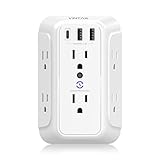 Wall Charger, Surge Protector, 6 Outlet Extender