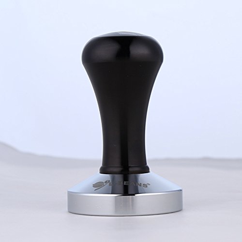 SMKF Coffee Tamper Machine 57.5mm Diameter Stainless Steel Flat Base Grip Handle Barista Espresso Bean Press Tool (BLUE) (Black)