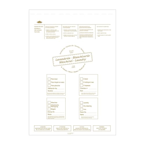 García de Pou 250 Unités - Sachets Linge à laver 43 x 62 cm Blanc Ldpe