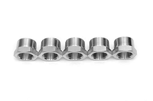 LTWFITTING Bar Production Stainless Steel 316 Pipe Hex Bushing Reducer Fittings 1" Male x 3/4" Female NPT Fuel Water Boat (Pack of 5) - Thumbnail 2