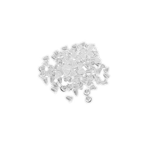 200 Pcs Replacement Clear Soft Plastic Earring Back Caps