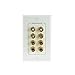 Mediabridge™ Speaker Wall Plate w/Binding Posts (4 Pair) - Free Low Voltage Metal Mounting Bracket (1-Gang) Binding Post 2-Piece Inset Wall Plate for 2 Speakers (Part# WP1-BPX4)