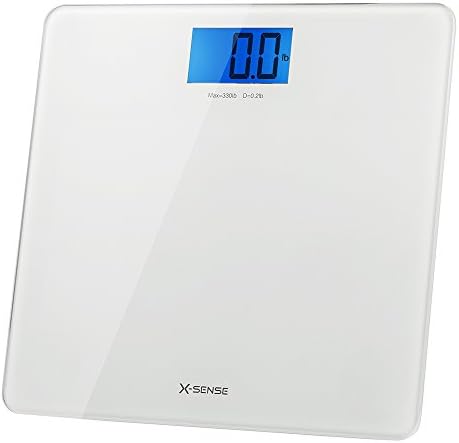 X-Sense Precision Digital Body Weight Bathroom Scale with Step-On Technology &amp; Large Easy-to-Read Backlit LCD, White