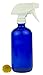 Empty Blue Glass Spray Bottle - 16 oz Refillable Container