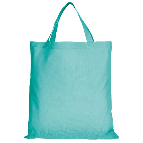 TEXXILLA 5er | 15er | 50er Pack Baumwolltasche - 28 Farben | mit zwei kurzen Henkeln | 38x42cm | Jutebeutel | Einkaufstasche | unbedruckt, Farbe:mint, Menge:50