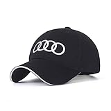 JDclubs Audi Logo Embroidered Adjustable Baseball Caps for Men and Women Hat Travel Cap Car Racing Motor Hat (Black)