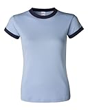 Bella Ladies Baby Rib Short Sleeve Ringer T-Shirt. 1007