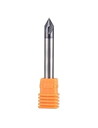 SpeTool - Molinillo de carburo para extremo de ampolla con ranura en V de 60 grados, 4 flautas, vástago de 1 4 pulgadas para cortar y cortar CNC