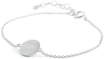 Disk Bracelet for Women Sterling Silver Anchor Link Chain Adjustable 15-18 cm - B002s
