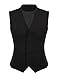 Gumod Women's Waistcoat Fully Lined 4 Button V-Neck Economy Dressy Suit Formal Business Vest
