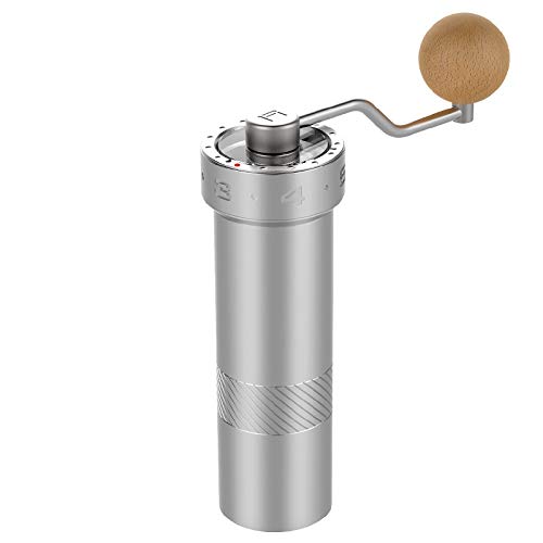 Kaffeemühle Tragbare manuelle Kaffeemühle 304stainless Stahl Grat verstellbar (Color : Light Grey)