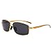 SUNGAIT Ultra Lightweight Rectangular Polarized Sunglasses UV400 Protection (Gold Frame Grey Lens, 62) Metal Frame 2458 JKH