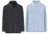 AGOWOO 2 Pack Kid Boy Girl High Neck Long Johns Thermal Undershirt Tops