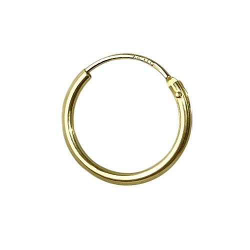 NKlaus 2x PAIR GENTLE Creole REAL GOLD earring Ear jewellery Ear pendant 11 mm 40185
