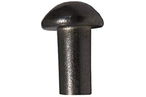 Hanson Rivet 3/8inches Dia. X 3/8inches Length Steel Solid Round Head Rivet, Plain Finish, (Pack of 1 lb - Approximately 30 Pieces)
