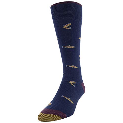 Gold Toe Men's Dress Crew Socks, 2 Pairs, Trout/Lodge Plaid, Shoe Size: 6-12.5