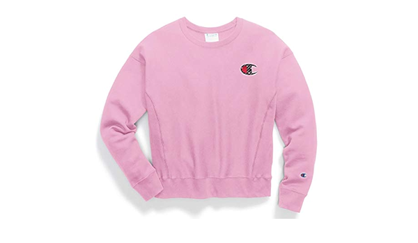 womens pink champion crewneck