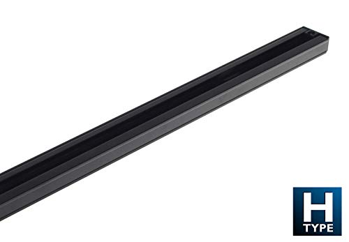 NICOR Lighting 6 Ft. Black Track Lighting Rail Section, H-Type [3-Wire] (10006BK)