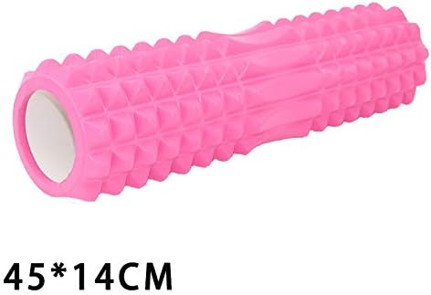 Mengjie Foam Roller 45 * 14 Crescent Tooth Hollow Yoga Pillar Relax Pilates Balance Stick, Pink