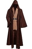 Cosplaysky Adult Tunic Hooded Robe Outfit for Jedi Costume Brown Version