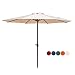 HASLE OUTFITTERS Patio Umbrella 9FT Table Umbrella Outdoor Market Umbrella with Tilt Adjustment and Crank Lift System Beige