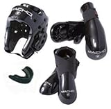 Macho Martial Arts - Dyna 5 Pc. Sparring Gear Set - Black, Adult Medium