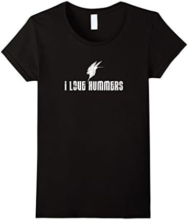 Women's I Love Hummers T-shirt Hummingbird Shirt Hummingbird Humor Medium Black