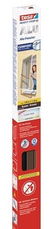 tesa Insect Stop ALU COMFORT Fliegengitter für Fenster - Insektenschutz mit Rahmen aus Aluminium - Fliegen Netz ohne Bohren -