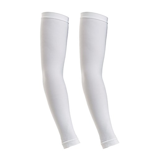 ReLive Women's Microfiber Stretchy Arm Sleeves (1 Pair) White