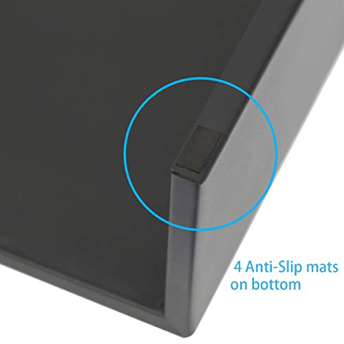 DESIGNA Black Monitor Stand, 24 inch Computer Monitor Arms & Stands Laptop TV Printer Metal Platforms Stands Shelves Risers Desktop Workspace Organizers 11"Wx17"L - Thumbnail 3