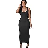 Usstore Women Dress Bandage Bodycon Party Cocktail Maxi Long Dresses (Asia S, Black)