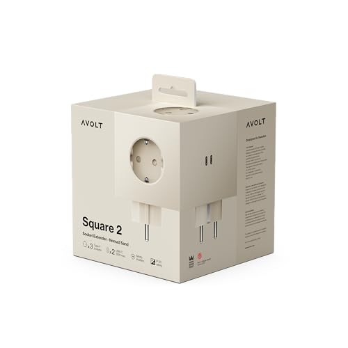Avolt Square 2 Cube Design Power Strip with 30W USB-C - 5-in-1 with 3 AC Outlets & 2 USB-C Ports - Compact Socket for Office, Home, Travel and Hotel