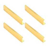 FarBoat Hardware 15×3.2cm/5.91"×1.26" Aluminium Alloy Gold Champagne Modern Invisible Long Edge Finger Pull Handle Polished Electroplating for Cabinet Dresser Drawer Door Screws Included, 4 Pcs