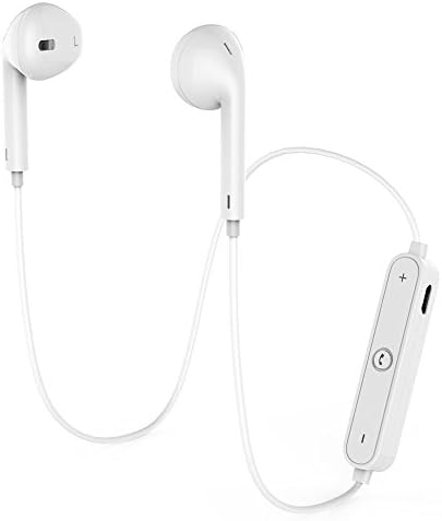 TOPLAY Wireless Sports Bluetooth Headphones, Earphones Stereo with Mic Bass Noise Cancellation Bluetooth V4.1 for Gym Running Workout 8 Hour Battery Noise Canceling Headsets (White)