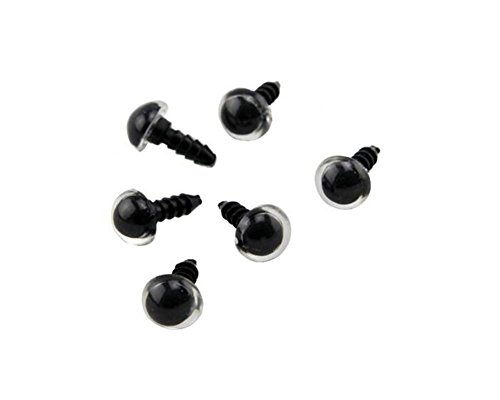 50PCS Black and Clear Plastic Safety Crystal Eyes DIY Sewing Crafting Buttons Kids Doll Eyes for Bear Puppet Doll Animal Stuffed Toys (16MM)