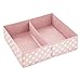 mDesign Fabric Drawer Organizer Bin Dividers for Baby Nursery Dresser, Closet, Organization - Bins Hold Clothes, Diapers, Cream, Toy, Blankets - 2 Pack, Pink/White Polka Dot