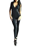 Selowin Women's Active Yoga V Neck Jumpsuit Romper Backless Gym Sports Bodycon Suits