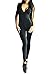 Selowin Women's Active Yoga V Neck Jumpsuit Romper Backless Gym Sports Bodycon Suits