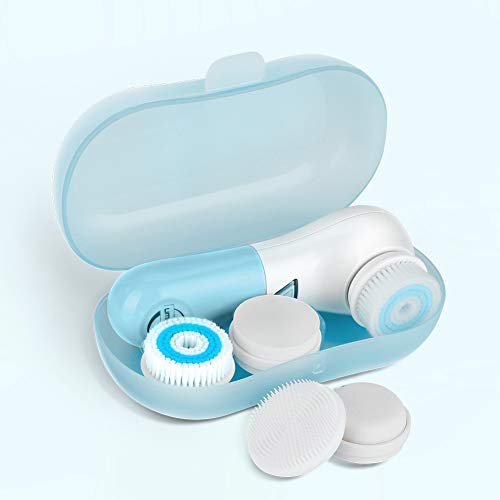 Facial Cleansing Brush with 5 Face Brush Heads,UMICKOO Waterproof Spin Cleansing System and Gentle Exfoliating for All Skin Types with Travel Case