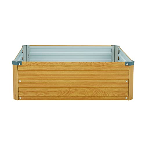 zizin Aluminum Raised Garden Bed Kit 4x3x1FT Outdoor Galvanized