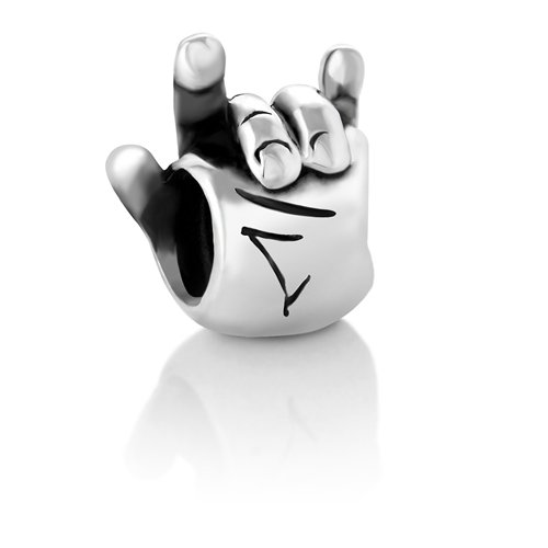 Sterling Silver I Love You, Hand Sign Bead Charm